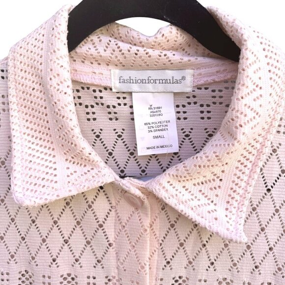 Fashion Formulas Pink Sheer Button Blouse Sleeveless Top Pants 3 Piece Set New S - Picture 9 of 16